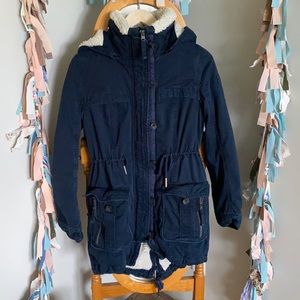 Abercrombie & Fitch Cargo Fur Lined Coat
